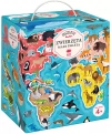 Puzzle 60 elementów. Puzzlove CzuCzu. Zwierzęta. Mapa Świata - zdjęcie