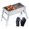 Grill węglowy stalowy składany przenośny 46x21x27 cm - zdjęcie