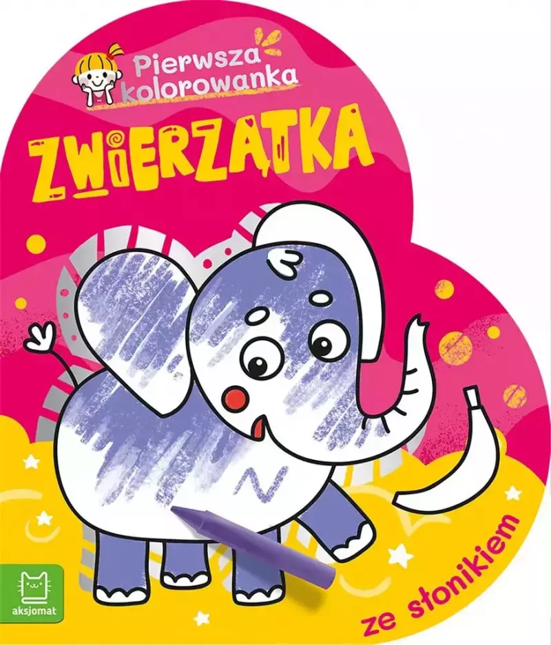 Zwierzątka. Pierwsza kolorowanka ze słonikiem Zwierzątka. Pierwsza kolorowanka ze słonikiem