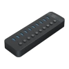 Hub Orico CT2U3-10AB 10x USB-A 3.0 z włącznikami - czarny - zdjęcie