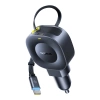 Ładowarka samochodowa Baseus PrimeTrip VR2 30W + 30W ze zwijanym kablem USB-C - czarna - zdjęcie
