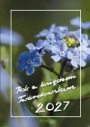Kalendarz katolicki 2027 z księdzem Twardowskim, niezapominajka - zdjęcie