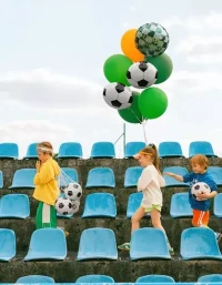 BALON FOLIOWY PIŁKA NOŻNA 35 X 35 CM OKRĄGŁY BIAŁO CZARNY URODZINY FOOTBALL, zdjęcie 2
