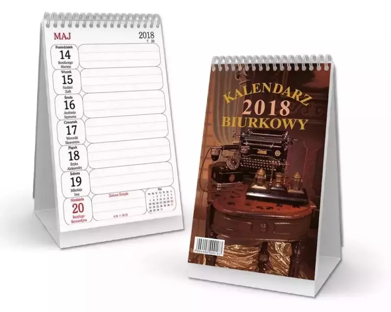 Kalendarz 2018 biurkowy pionowy - spirala SB3