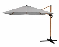 Parasol Ogrodowy 3 x 3 m Szary "Roma" z Pokrowcem - Wood Effect, zdjęcie 3