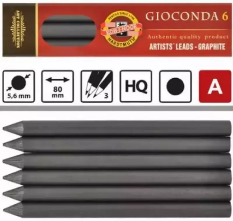 Wkłady grafitowe Kubuś 5.6mm 4B, 6 szt. Wkłady grafitowe Kubuś 5.6mm 4B, 6 szt.
