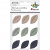 Liście materiałowe tłoczone 3D 20x35mm mix 9szt - zdjęcie