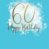 Karnet na 60 urodziny z kryształkiem Swarovskiego, Happy Birthday - zdjęcie