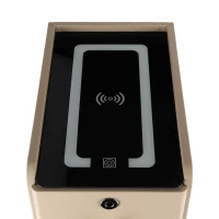 Szafka nocna szuflady oświetlenie LED USB ładowanie głośnik Bluetooth beżowa, zdjęcie 2
