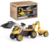 Traktor Builder Max z łyżką, koparką i przyczepą, żółty - zdjęcie