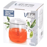 Kubek z zaparzaczem i pokrywką szklany 530 ml, zdjęcie 8