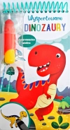 Wysportowane dinozaury. Kolorowanka wodna - zdjęcie