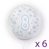 Balony z cyfrą "8" (6 sztuk), gwiazdki niebieskie - zdjęcie