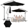Parasol Ogrodowy Boczny Z Regulacją Pochyłu Pokrowiec 350 x 250cm Czarny - zdjęcie