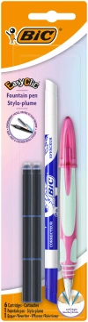Pióro wieczne + Wkłady+ Wymazywacz niebieski BIC Easy Clic Standard FP blister 1+6+1szt mix - zdjęcie