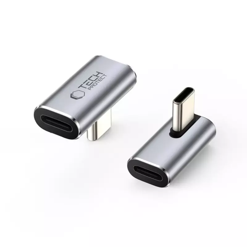 Tech-Protect Ultraboost AA03 Angle Adapter Type-C Grey Tech-Protect Ultraboost AA03 Angle Adapter Type-C Grey