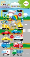 Naklejki dekoracyjne Soft Puffy FUN 3D Street Cars Pojazdy Happy Color - zdjęcie