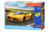 Puzzle 120 elementów. Żółte sportowe auto - zdjęcie