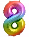 Balon foliowy. Cyfra 8, tęczowa (85 cm) - zdjęcie