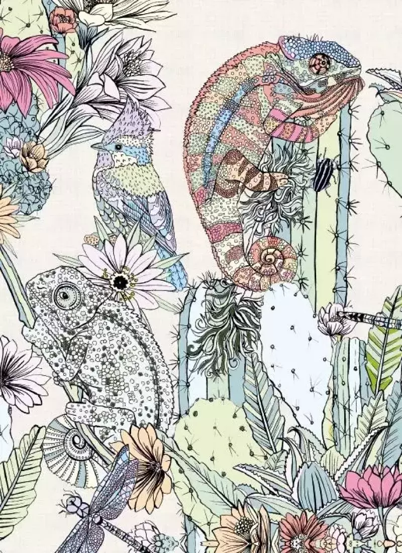 Karnet z kopertą, Cactus Chameleons