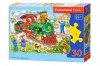 Puzzle 30 elementów. Zielona lokomotywa - zdjęcie
