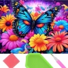 Diamentowa mozaika Motyl w kwiatach 30x40cm 2000597 - zdjęcie
