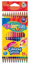 Kredki ołówkowe Colorino, trójkątne, dwukolorowe. Kids 24 kolory (12 sztuk) - zdjęcie
