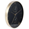 Zegar ścienny czarny złoty z termometrem higrometrem 27x34,5 cm - zdjęcie