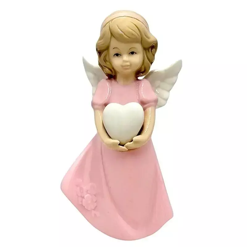 Figurka Aniołek porcelanowy różowy 14cm Figurka Aniołek porcelanowy różowy 14cm