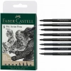 FABER-CASTELL Pisaki Artist Pen Pitt 8 sztuk BLACK - zdjęcie