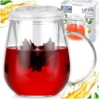 Kubek z zaparzaczem i pokrywką szklany 530 ml, zdjęcie 9