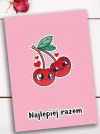Karnet na Walentynki, wisienki - zdjęcie