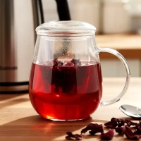 Kubek z zaparzaczem i pokrywką szklany 530 ml, zdjęcie 2