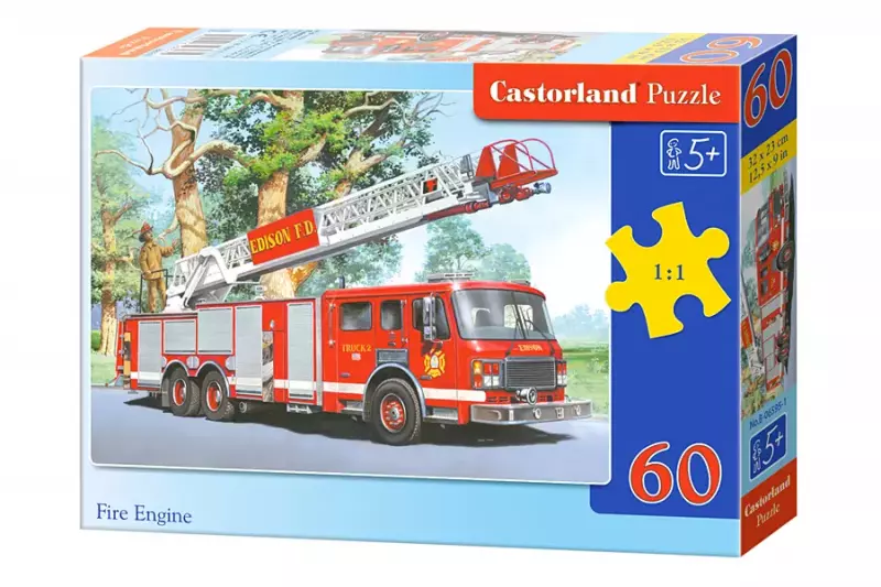 Puzzle 60 elementów. Wóz strażacki Puzzle 60 elementów. Wóz strażacki