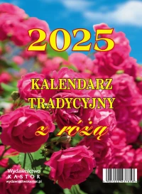 Kalendarz Tradycyjny z różą 2025 duży zdzierak zrywany na karteczki, zdjęcie 2