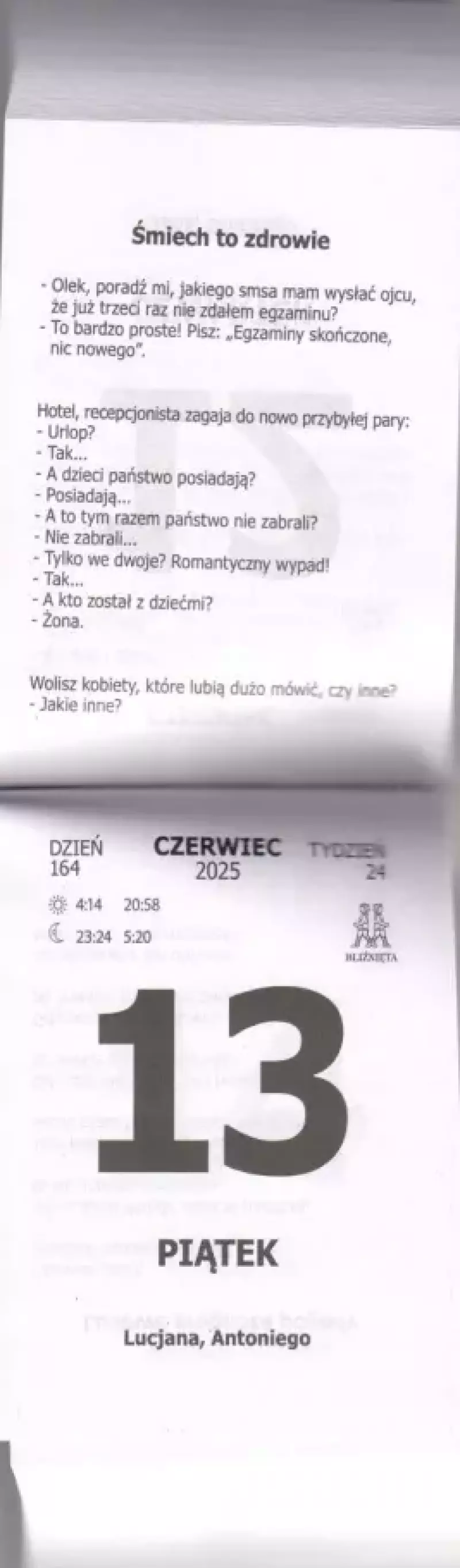 Kalendarz zdzierak tradycyjny 2026 z poradami zrywany zdzierany Kalendarz zdzierak tradycyjny 2026 z poradami zrywany zdzierany