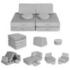 Sofa modułowa duża składana dla dzieci DIY 8 miękkich poduch - szara ECOTOYS - zdjęcie