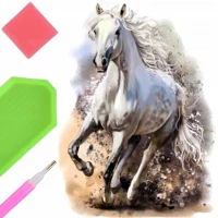 HAFT DIAMENTOWY KONIE KOŃ W GALOPIE DIAMOND PAITING MOZAIKA 30x40, zdjęcie 13