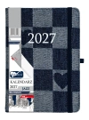Kalendarz książkowy 2027 B6 dzienny Jazz, jeans-serca - zdjęcie