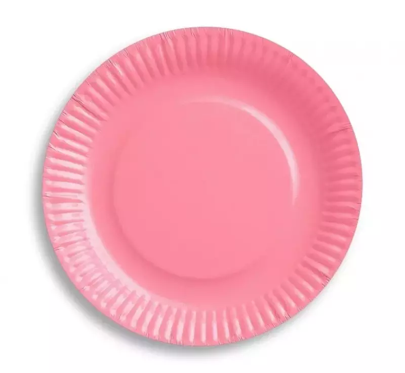 Talerzyki papierowe różowe 18cm 6szt Talerzyki papierowe różowe 18cm 6szt