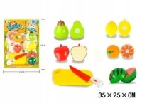 ZESTAW OWOCÓW DO KROJENIA PLASTIKOWE + DESKA + NÓŻ, zdjęcie 2