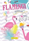 Kolorowanka. Flamingi z naklejkami - zdjęcie