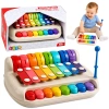 Ksylofon Dziecięcy Pianinko Kolorowe Instrument Muzyczny 2w1 Pałeczka - zdjęcie