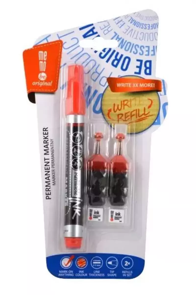 Marker permanentny + 2 ampułki czerwony MemoBe Marker permanentny + 2 ampułki czerwony MemoBe
