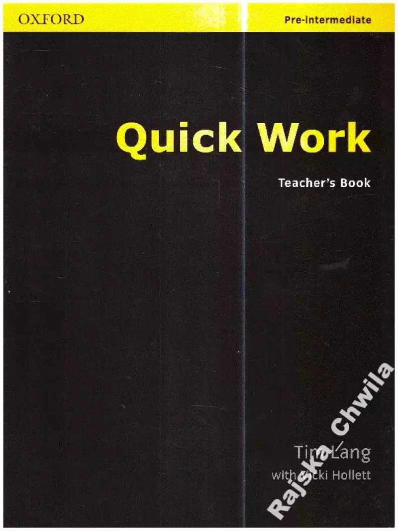 Quick Work Teachers Book Quick Work Teachers Book
