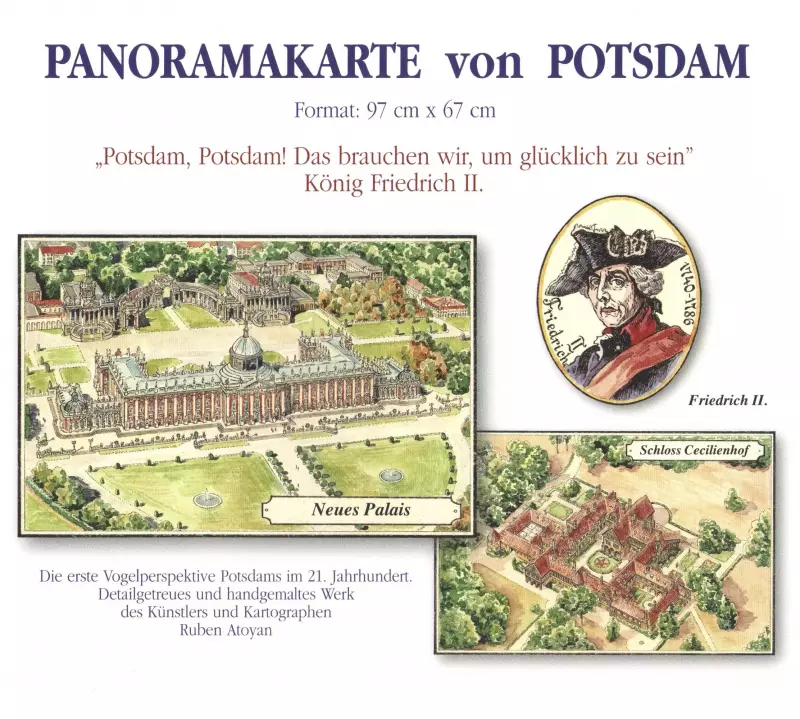 Potsdam. Panorama. Mapa pamiątkowa