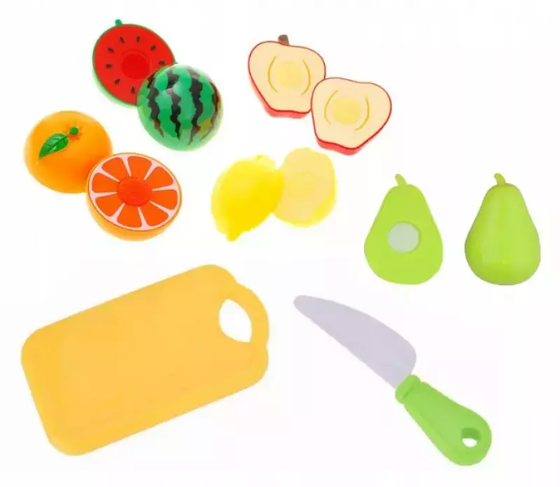 ZESTAW OWOCÓW DO KROJENIA PLASTIKOWE + DESKA + NÓŻ ZESTAW OWOCÓW DO KROJENIA PLASTIKOWE + DESKA + NÓŻ