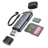 Czytnik Tech-Protect UltraBoost kart SD / micro SD ze złączami USB-C / USB-A - szary - zdjęcie