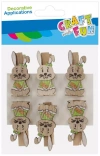 Drewniane Spinacze Zajączek 6szt. Wielkanoc Craft with Fun 531825 - zdjęcie
