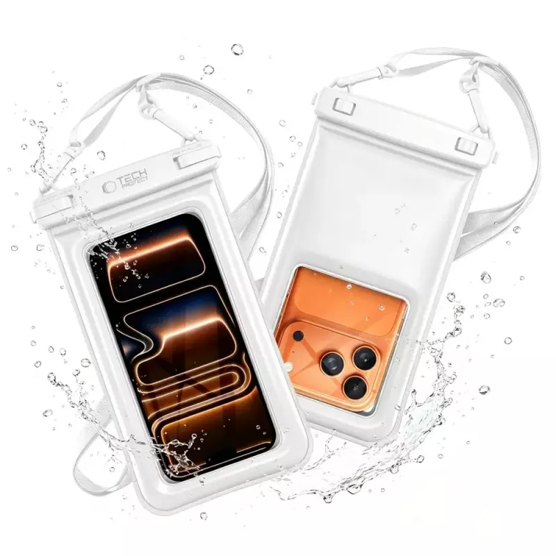 Tech-Protect UWC7 Universal Waterproof Floating Case 6.9 Inch White Tech-Protect UWC7 Universal Waterproof Floating Case 6.9 Inch White